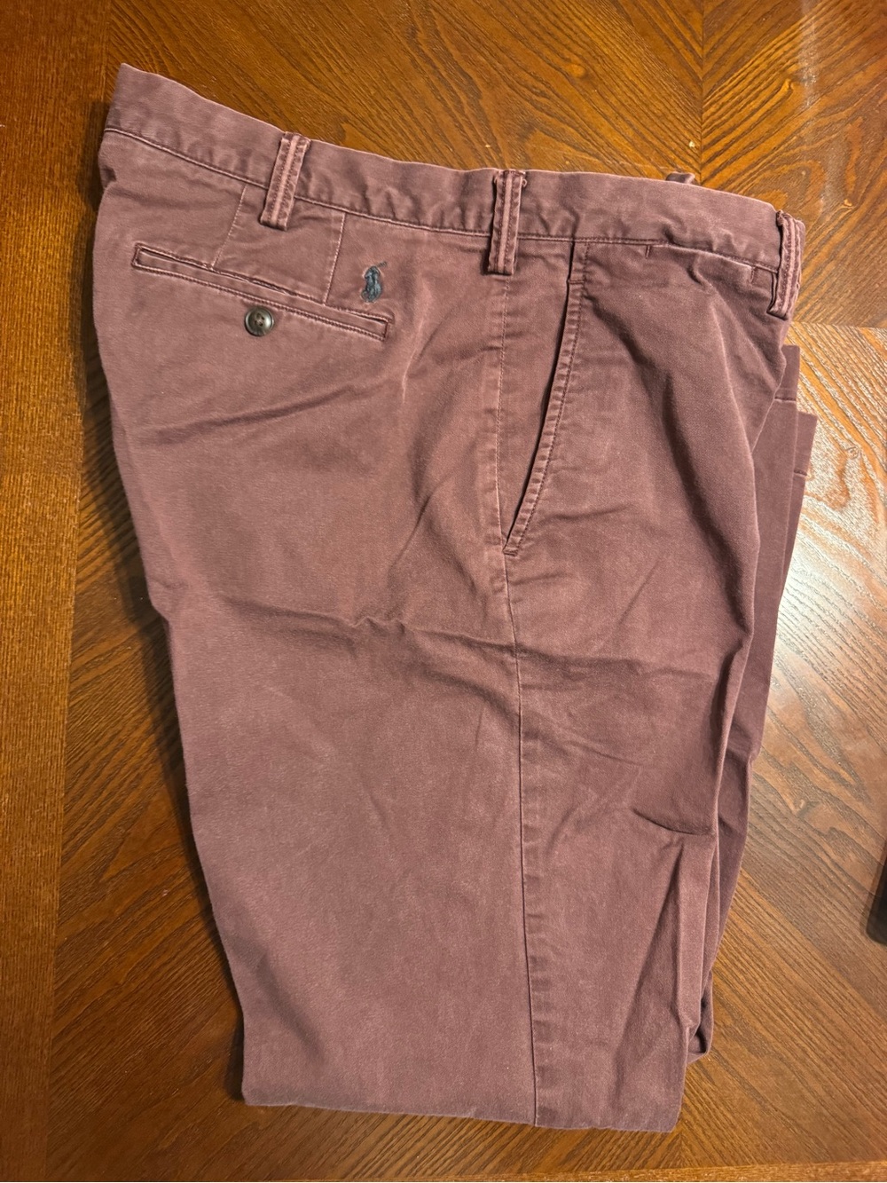Ralph Lauren Men’s Chino Pants 36x30 Stretch Straight Fit Burgundy Cotton